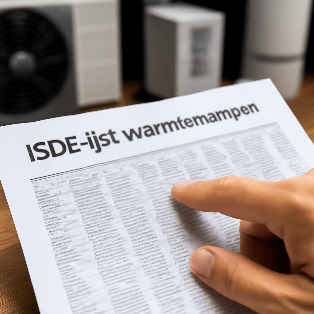 isde lijst warmtepompen